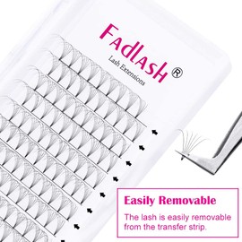 Fadlash Volume Eyelashes, 6D, 0.07 mm, C Curl, 8–14 mm, Russian Volume Fake Eyelashes, Premade Russian Lashes (6D, 0.07 mm, C curl, 8–14 mm)