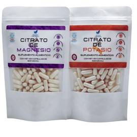 Citrato de Magnesio y Citrato de Potasio bolsa con 120 cápsulas c/u.