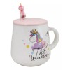 Ebros Gift White Whimsical Crowned Unicorn Rainbow Shooting Star Mug