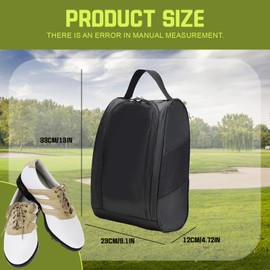 Golf Shoe Bag, Boot Bag for Football and Sports, Black Shoe Organiser with Spacious Design, 33cmx12cmx23cm, Suitable for Golf, Football, and Travel, for Sport Enthusiasts