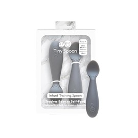 EZPZ Tiny Set de 2 Mini Cucharas, Gris (Gray), 4 Meses                                                                                                