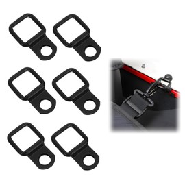 Wjelet Pack of 6 D Ring Lashing Eyelets for Trailers, Stainless Steel Lashing Eyelets for Safe Transport, Folding Lashing Hooks in Black, Trucks, Cars and Boats, Dimensions 55 x 32 cm, Perfect for