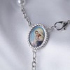 Mary and Jesus Car Rosary with Lobster Clip, Imitation Pearl