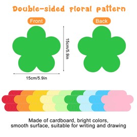 72pcs 6 Inch Floral Paper Cut Outs, Spring Paper Cut Outs, Colorful Flower Cutouts for School Classroom Bulletin Board Wall DIY Craft Decor, Assorted Color