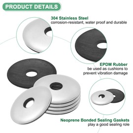M METERXITY 30-Pack EPDM Bonded Sealing Rubber Washers, 304 Stainless Steel 5/16" x 1-1/4"OD Neoprene Rubber Washers Gasket for Bolts/Screws/Machinery/Ships/Roof
