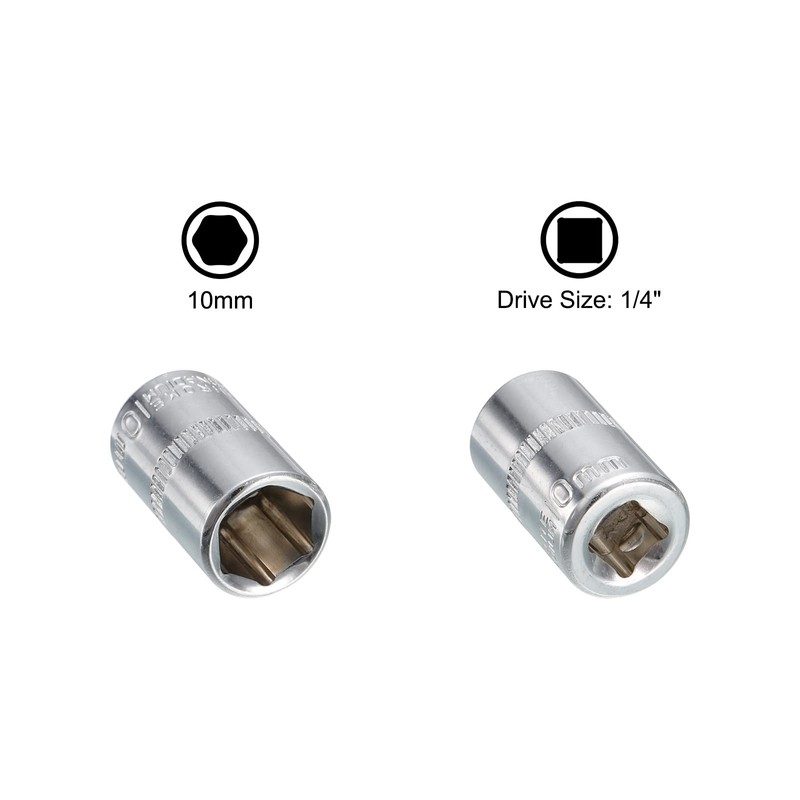 uxcell 1/4-inch Drive by 8mm & 10mm Deep and Shallow