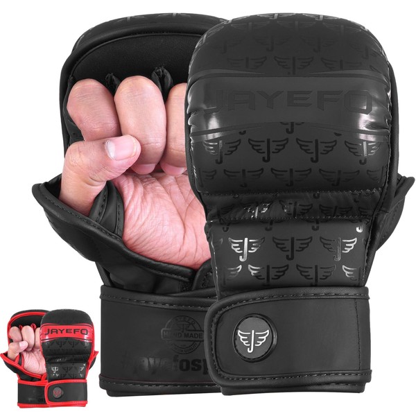 Jayefo MMA Gloves | Open Palm Sparring & Grappling Mitts | Martial Arts for Men & Women | Wrist Support | Combat Sports: MMA, Boxing, Muay Thai, Kickboxing