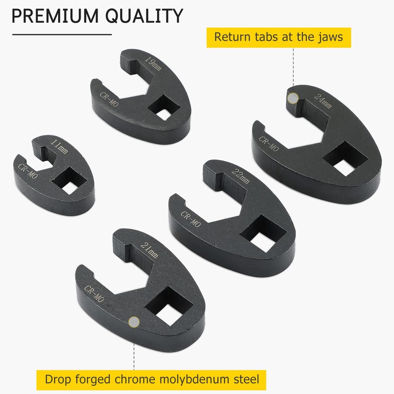 Acymner Crowfoot Flare Nut Wrench Set | 15PCS Metric Crows