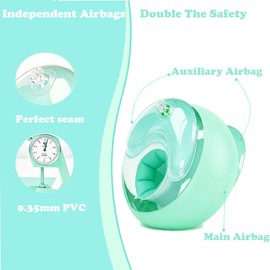 WYRIAZA Braccioli Bambini 1-6 anni Braccioli Bambini con 3 Airbag Indipendenti Rotondi Comodo Design Antiscivolo 5-20KGS（S Verde)