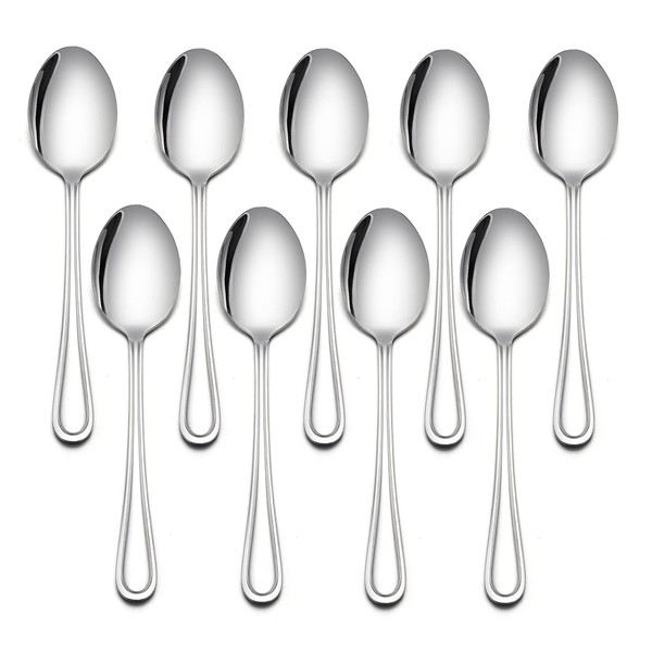 LIANYU 9-Piece Toddler Spoons, Kids Baby Spoons Self Feeding, Stainless Steel Children Silverware Set for 2-10 Year Old, Preschooler Cutlery Flatware Set for Home School, Dishwasher Safe