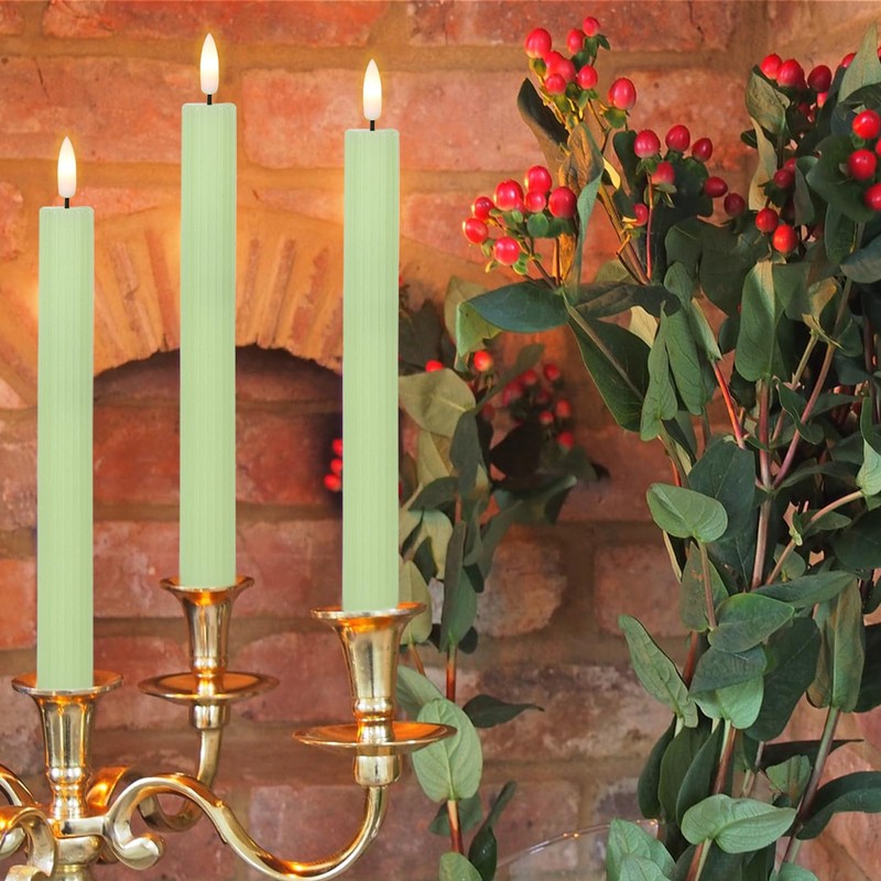 Wondise Flameless Flickering Taper Candles with Remote and Timer, Battery