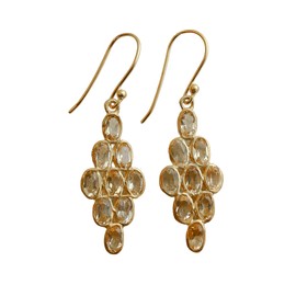 Citrin Vergoldete Ohrringe aus Sterlingsilber - Natürlicher Edelstein - Geburtstagsgeschenk - Weihnachtsgeschenk - Handgefertigte Geschenkideen für Frauen