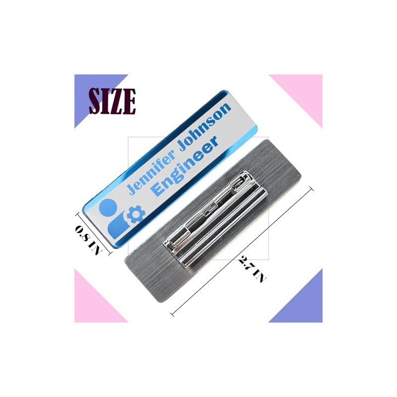 Insignias de etiquetas de nombre grabadas personalizadas: identificación personalizada con