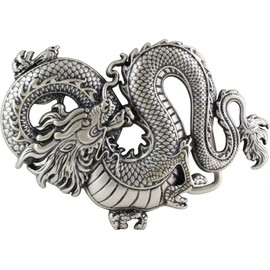 Dragon Belt Buckle 4.0 cm | Buckle Dragon Interchangeable Buckle Belt Buckle 40 mm Solid | LARP and Medieval Outfit, Antique silver