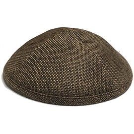 A1 Skullcap Burlap Fabric Kippot Single or Bulk Kippah Optional Custom Imprinting Inside for Your Speacial Event Brown