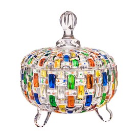 Colorful Candy Jars,Candy Containers,Item Storage Jars,Glass Candy Container,Candy Receptacle With Lid,for Wedding, Party, Buffet Decorative