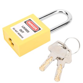 38mm Lockout Lock,Insulation Safety Engineering Loto Padlock for Machinery Manufacturing (Yellow)