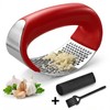 Garlic Squeezing Tool Stainless Steel Garlic Grinder with Peeler &