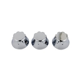 Guyker 3Pcs Top Hat Guitar Potentiometer Control Knobs 6mm Dia. Shaft Pots - Brass Bell Cap Speed Tone Volume Knob Replacement Parts for Electric Guitar or Precision Bass - chrome