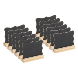 PATIKIL Mini Tabletop Chalkboard Signs, 12Pcs Small Chalkboard Signs with Easel Stand Double Side Wooden Irregular Shape Chalkboard for Food Labels Party Weddings Event Decorations