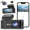 Dash Cam Front and Rear 4k+1080P, CHORTAU WiFi Dual Dash