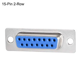sourcing map D-sub Connector DB15 Female Socket 15-pin 2-row Port Terminal Breakout for Mechanical Equipment CNC Computers Blue Pack of 1pc