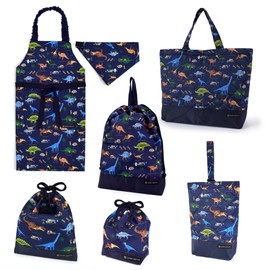 COLORFUL CANDY STYLE NT605400 Kindergarten Entrance School Entrance 6-Piece Set, Lesson Bag, Quilting (Gusseted), Shoe Case, Drawstring Gymnastics Clothes Bag, Lunch Bag, Cup Bag, Small Item, Apron,