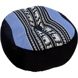 GURU SHOP Meditation Cushion, Yoga Cushion, Seat Cushion, Floor Cushion, Decorative Cushion, Blue/Black, 18 x 30 x 30 cm, Meditation Cushion & Seat Cushion
