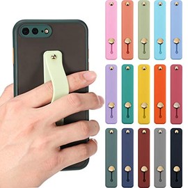 Weewooday 15 Pieces Phone Grip Holder Finger Strap Phone Holder Assorted Colors Cell Phone Grip Silicone Stretch Phone Grips Band for Most Mobile Phones