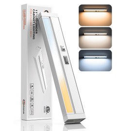 Matane Dimmable LED Under Cabinet Lighting Fixture, Hardwired/Plug-in Installation, 6.5W 450LM 11IN Under Cabinet Light, 3CCT Color Selectable, 120V Under Counter Lights for Kitchen, ETL Listed, White