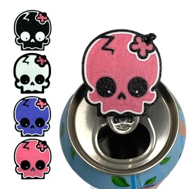 CTABPALS Cute Skull Soda Can Opener Pop Can Tab Opener With Keychain Strap Help for Long Nails,Kids,Sore Hands,Arthritis Pink01