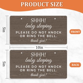 Baby Sleeping Sign for Front Door Shhh Baby Sleeping Door Sign Baby Sleeping Hanging Sign Double-Sided PVC Door Sign for Nursery Infants School Kindergarten Baby Room New Mom Gifts New Born Gifts