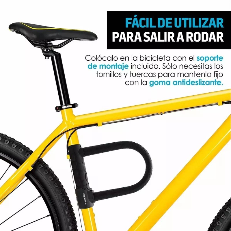 3058 Candado Rigido Tipo U Para Bicicleta Moto Con 1.2