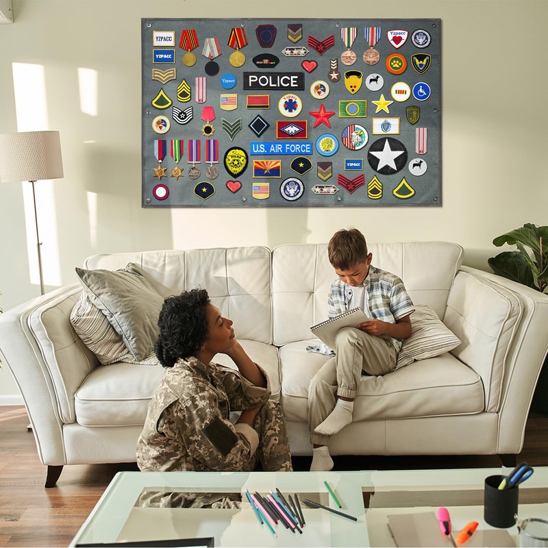 Yzpacc Tactical Sticker Display Board, Foldable Panel with Loop Surface