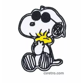 Retro Joe Cool Snoopy Woodstock Vintage Retro Iron on Patch Applique Embroidered