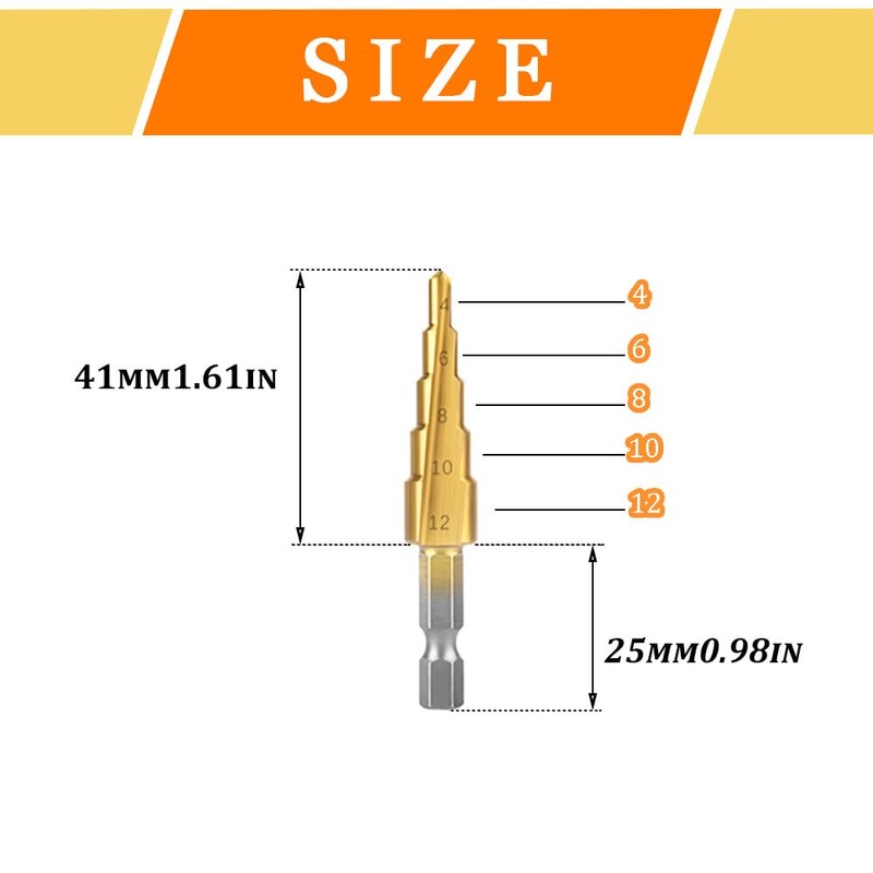 Hocansen 3 Pcs Step Cone Drill Bits Counter Sink Drill