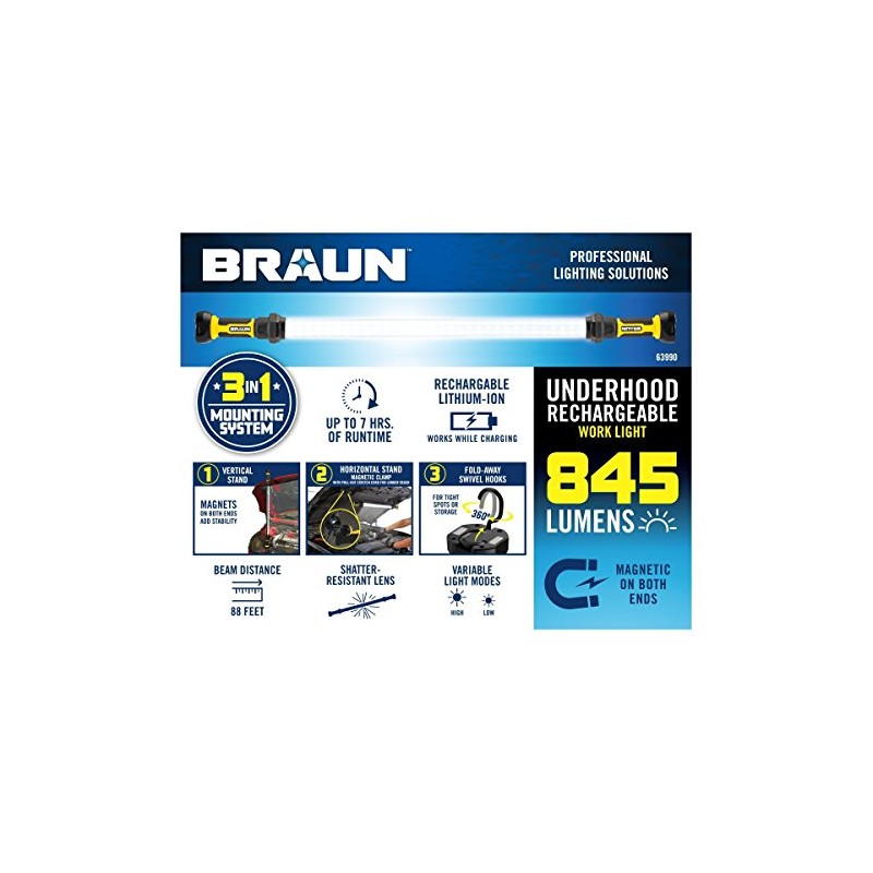 Braun 63990 845 Lumen Underhood Rechargeable Work Light