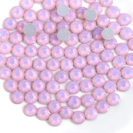 BEADSLAND Beadsland 1440pcs Flat Back Crystal Rhinestones Round Gems for Nail Art and Craft Glue Fix, Light Rose Opal, SS16, 3.8-4.0mm