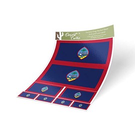 Desert Cactus Guam Country Flag Sticker Decal Variety Size Pack 8 Total Pieces Kids Logo Scrapbook Car Vinyl Window Bumper Laptop V