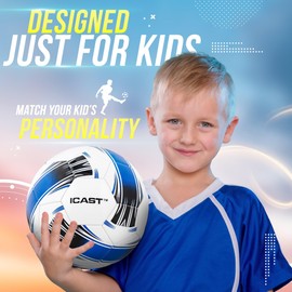 ICAST Kids Football - Size 5 Lightweight Football for Boys & Girls - Durable Training Ball for Outdoor & Indoor Play
