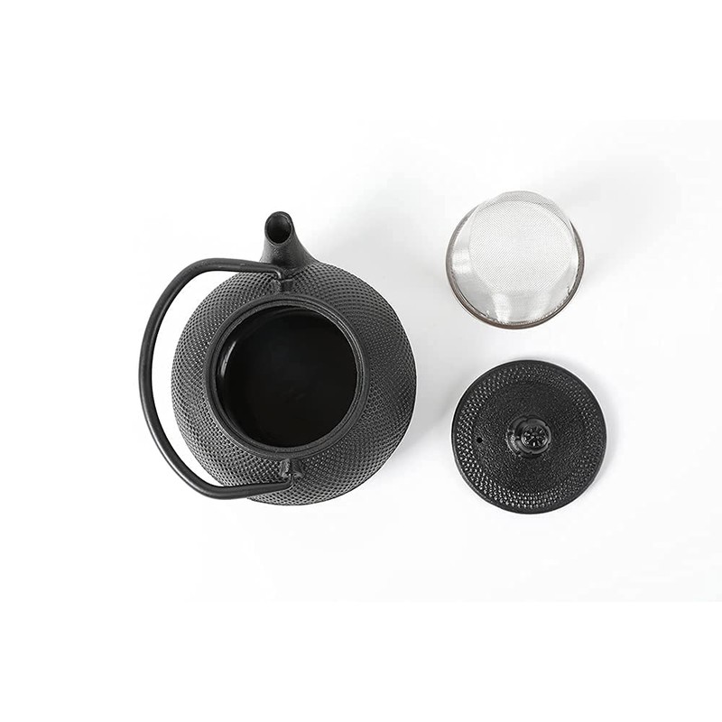 HAWOK Cast Iron Teapot with Stainless Steel Infuser (600ml/20oz)