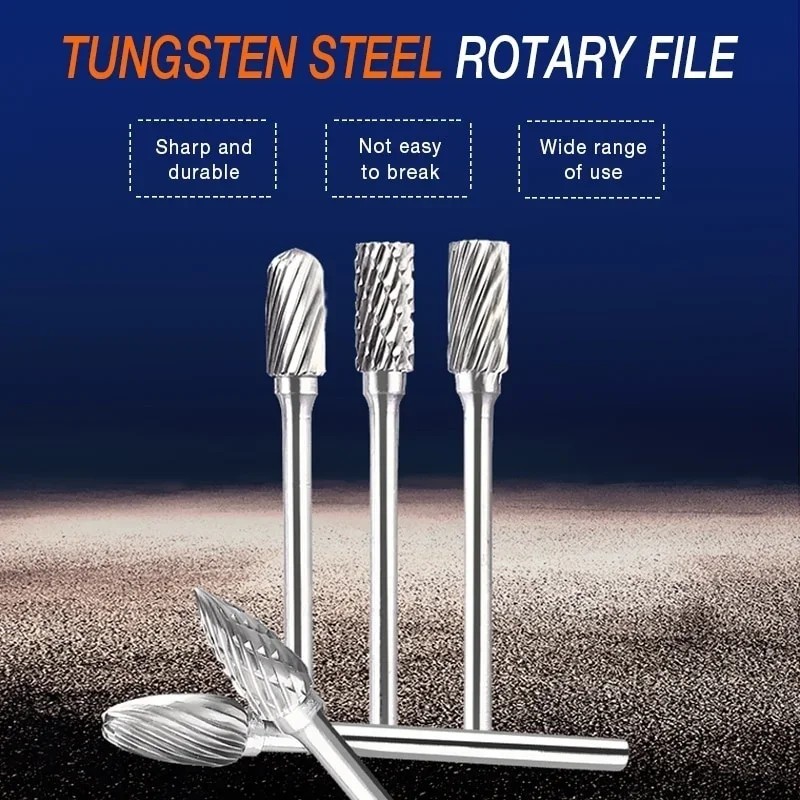 Toolzia 10-Piece Tungsten Carbide Rotary Burr Set
