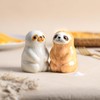 Bicuzat Ceramic Sloth Shape Salt & Pepper Shakers Set, Hand-Painted
