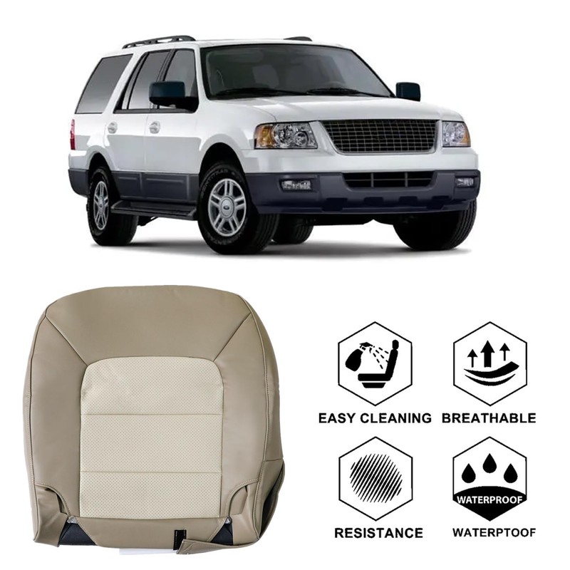 NLQR Front Driver Bottom Replacement Seat Cover Microfiber Leather Tan