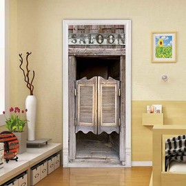 KACOLOR 3D Stairs Art Door Sticker for Bedroom Livingroom Bathroom, 2PCS Wall Decal Self-Adhesive Waterproof Removable Door Murals Wallpaper Home Decoration (S, F064)