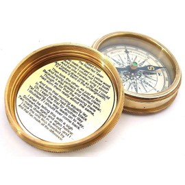 Robert Frost Poem Compass Brass Pocket Compass - Watch Type Compass