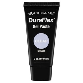 Americanails DuraFlex Gel Paste - Polygel Nail Paste for Nail Overlay and Nail Extension, Odor Free Poly Gel Nail Paste - Nail Strengthener for Durable and Lightweight Nails - 2oz Tube - Clear