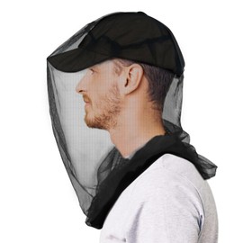 tupi Premium Mosquito Head Net Mesh, 1 Pack Bug Face Net for Fly & Mosquito Protection | Ultra Large & Long, Finest Holes for Camping, Hiking, Fishing, Gardening, Safari, Fits All Hats for Men & Women