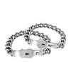 Tobestu Stainless Steel Square & Heart Key Lock Bangle Chain