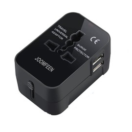 JOOMFEEN Reiseadapter Reisestecker Weltweit für 224+ Länder Universal Travel Adapter mit 2 USB Steckdosenadapter Internationale Reiseadapter Steckdose Black